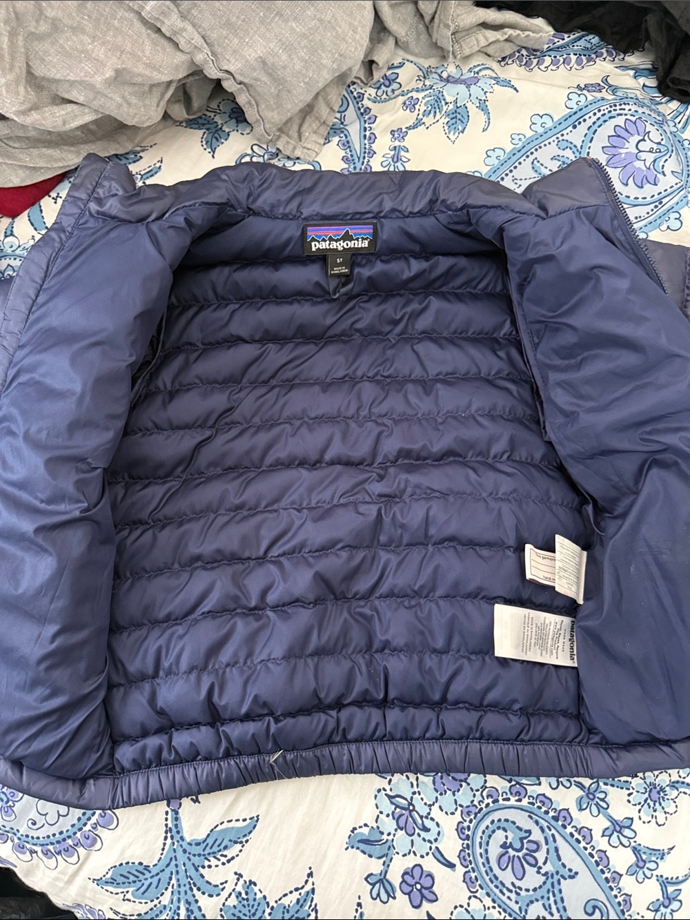 Patagonia Navy Quilted Down Jacket